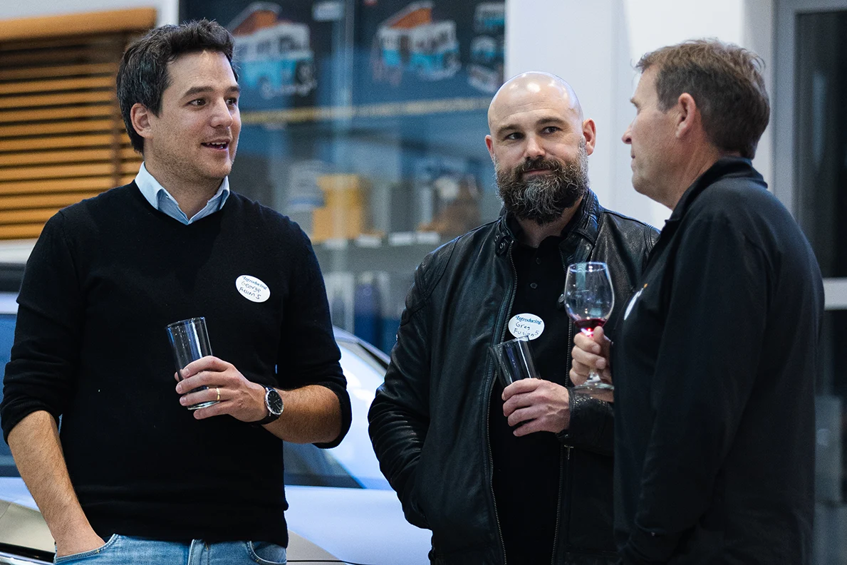 Partners meeting at a South Island United Business Hub networking event